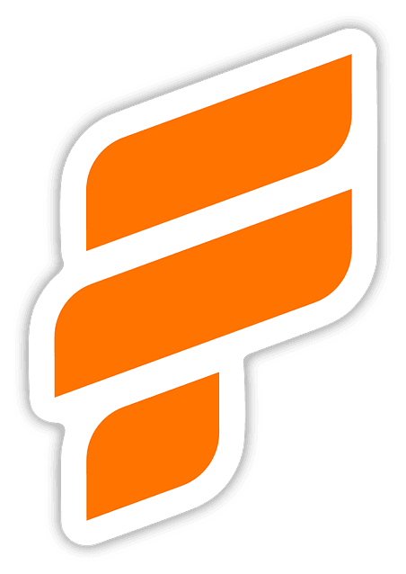 Orange Firezone logo sticker with a white die-cut border