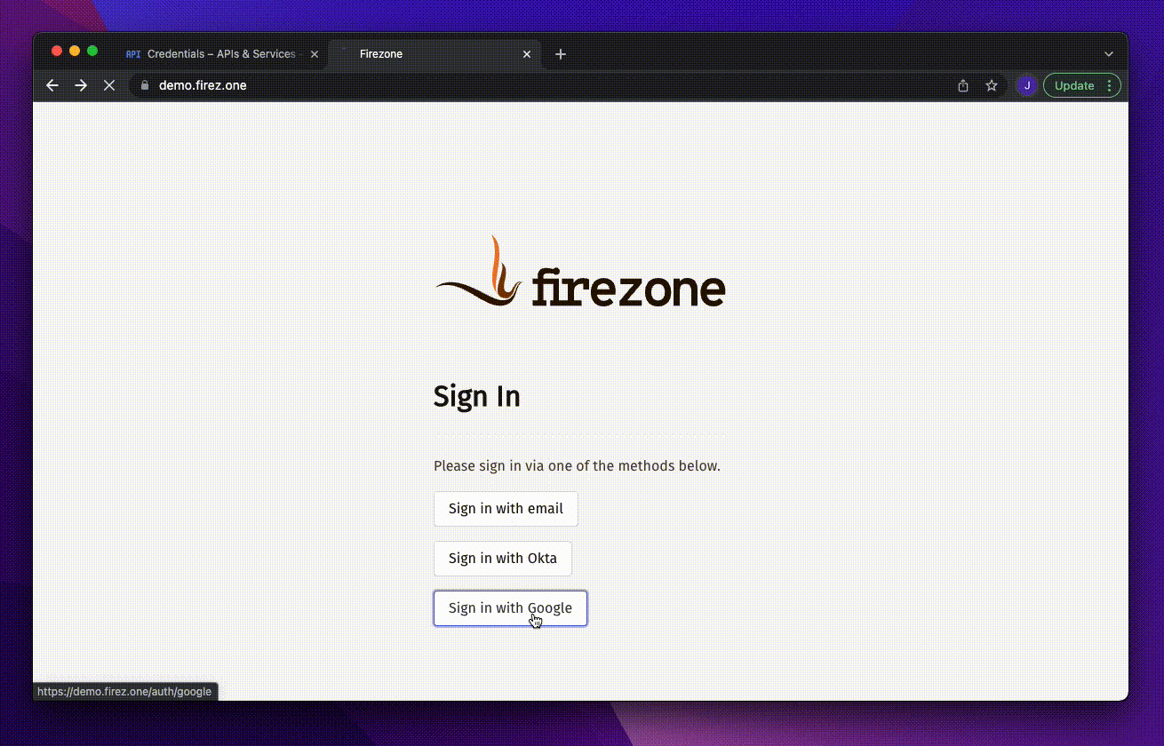 firezone google sso login